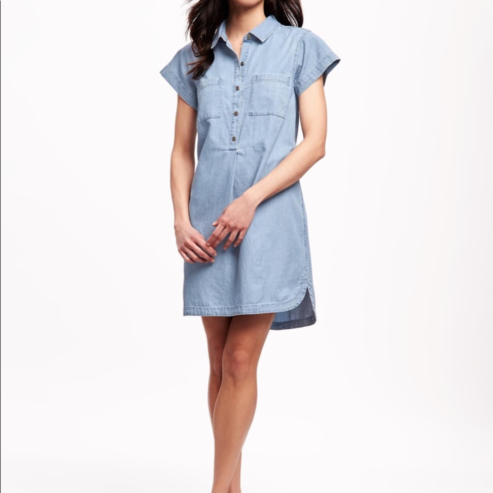 Old Navy Chambray Denim Shirt Dress
